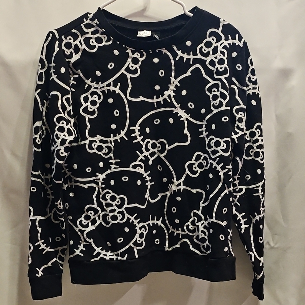 Hello Kitty Black and White Crew Neck Top